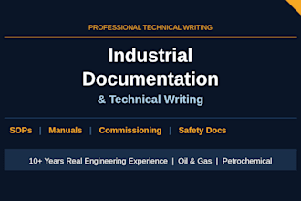 write professional industrial sops and technical documentations