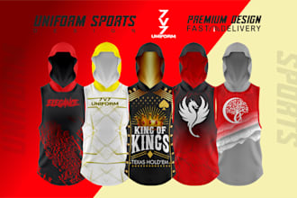 design custom sports jersey and uniform with 2d, 3d mockup