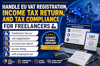handle eu vat registration, income tax return, and tax compliance for freelancer