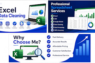 clean, format and organize excel or CSV data
