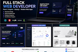 develop full stack web using react or angular and nodejs