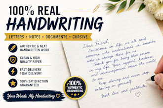 write authentic handwritten letters, notes, documents, and cursive writing