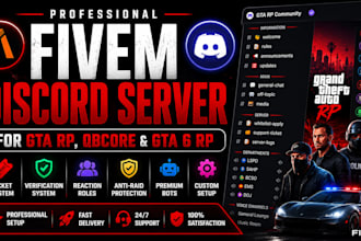 setup professional fivem discord server for gta rp qbcore and gta 6 rp