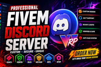 setup professional fivem discord server for gta rp qbcore and gta 6 rp