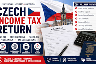 prepare czech income tax return, expat tax, foreign income and tax filing