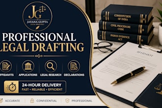 draft affidavits, legal applications, cover letters