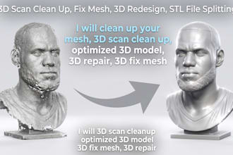 3d scan cleanup fix mesh repair stl file for 3d printing for face model
