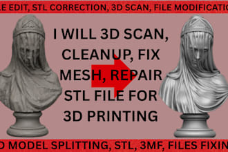 3d scan cleanup fix mesh repair stl file for 3d printing for face model