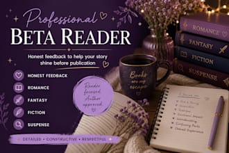 beta read your romance, fantasy or fiction book