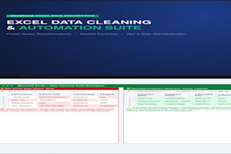 clean, format, marge, and organize messy excel or CSV data