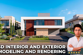 create realistic 3d architectural renders for interior and exterior
