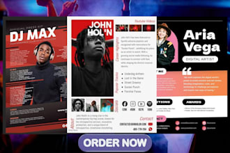 design electronic press kit epk design media kit artist  press epk one sheet