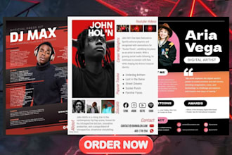 design electronic press kit epk design media kit artist  press epk one sheet
