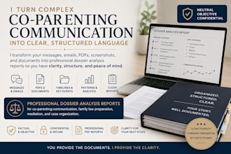 create a professional dossier analysis report from messages, emails and document
