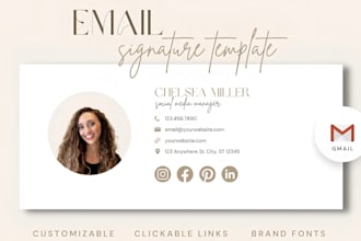 design clickable HTML email signature for gmail, outlook, apple mail and mac