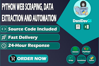 do python web scraping, data extraction and automation