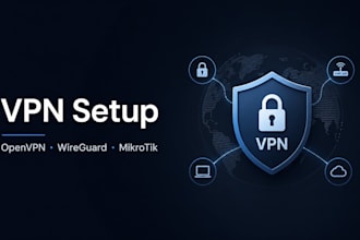 set up openvpn, wireguard, or mikrotik l2tp VPN server for your business