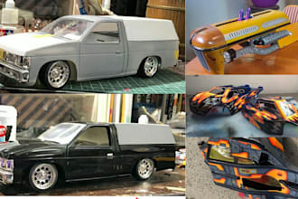 model 3d print and paint 3d car part police car, truck, rc car body kit