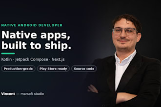 develop a native android app in kotlin and jetpack compose