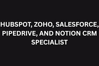 hubspot, zoho, salesforce, pipedrive, and notion CRM specialist
