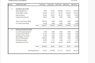 create projects reports for new business loans