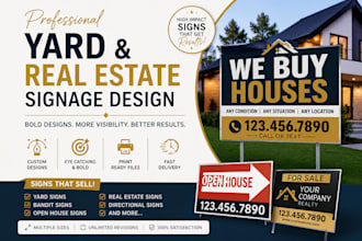 design eye catching bandit sign, yard sign, real estate and open house signs
