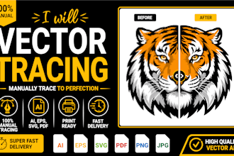 manually vector trace and convert raster to vector