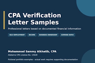 write a CPA verification letter for you