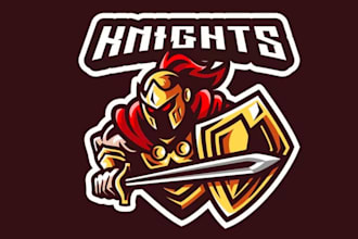make modern knight mascot logo design service for business page