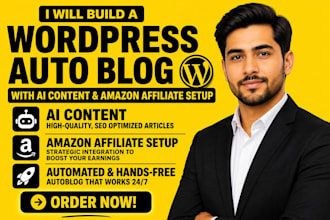 build a wordpress auto blog with ai content and amazon affiliate setup