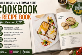 design and format your cookbook and recipe book for amazon KDP