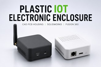 do plastic iot electronic enclosure, cad pcb housing in solidworks fusion360