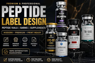 design professional peptide, vial and supplement labels