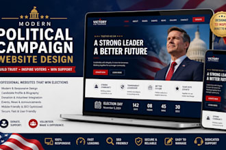 make a modern political campaign author website election candidate website