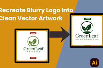 recreate blurry logo into clean vector artwork manually