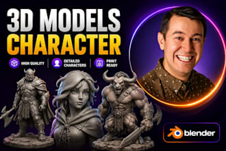 sculpt high quality 3d models, characters and figures in blender or fusion360