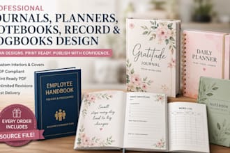 create journals planners notebooks record logbooks design