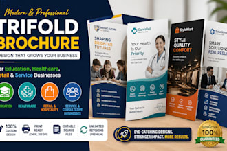 design trifold brochure for education, healthcare, retail and service businesses