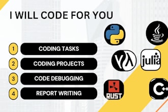 do coding related assigned tasks in python,java,cpp,julia,rust