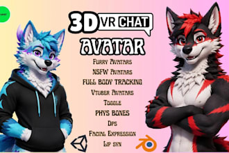 edit and optimize vrchat 3d furry avatars with rigging and textures