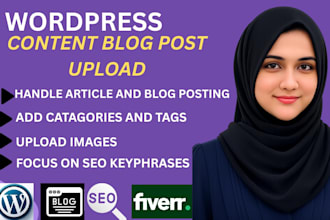 upload SEO content and blog post as your wordpress VA