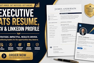 write an executive ats resume, cv and linkedin profile