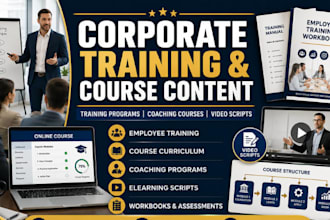 create corporate training content, coaching programs and elearning course script