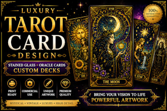 design luxury tarot cards stained glass oracle cards and vintage deck art