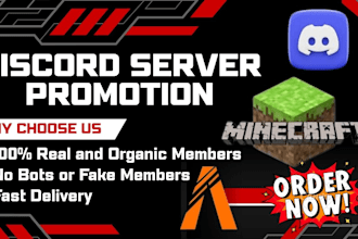 minecraft server promotion, discord server, fivem, rust, dayz, gaming promotion