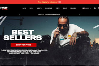 build clothing brand website fashion store, streetwear website