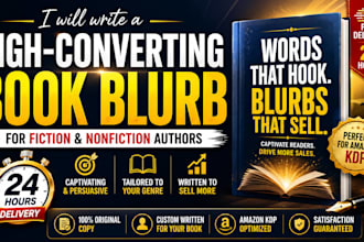 write a high converting book blurb authors in 24 hour
