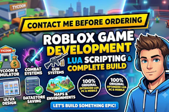 create roblox tycoon, simulator, combat systems and gui interfaces