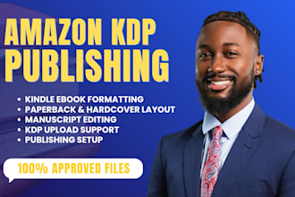 provide amazon kdp publishing kindle ebook formatting and paperback setup