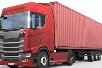 create 3d truck, aircraft, aeroplane 3d model rendering vehicle exterior design